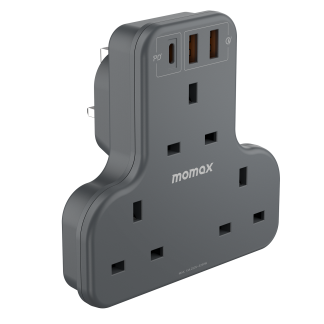 Oneplug 3-Outlet T-Shaped Extension Socket With USB