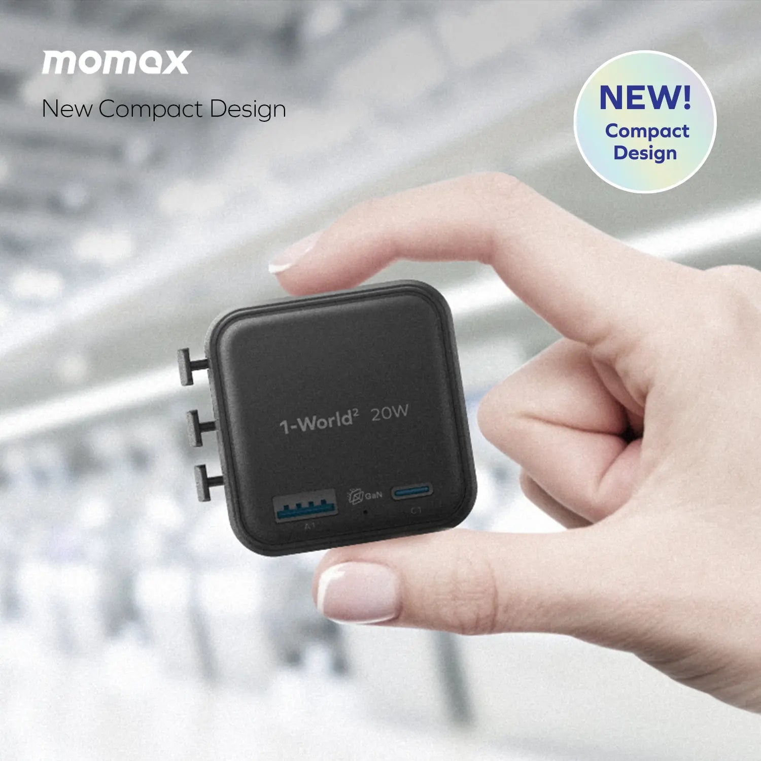 1-World²
2-Port USB-A and USB-C GaN Travel Charger 20W - Image 11