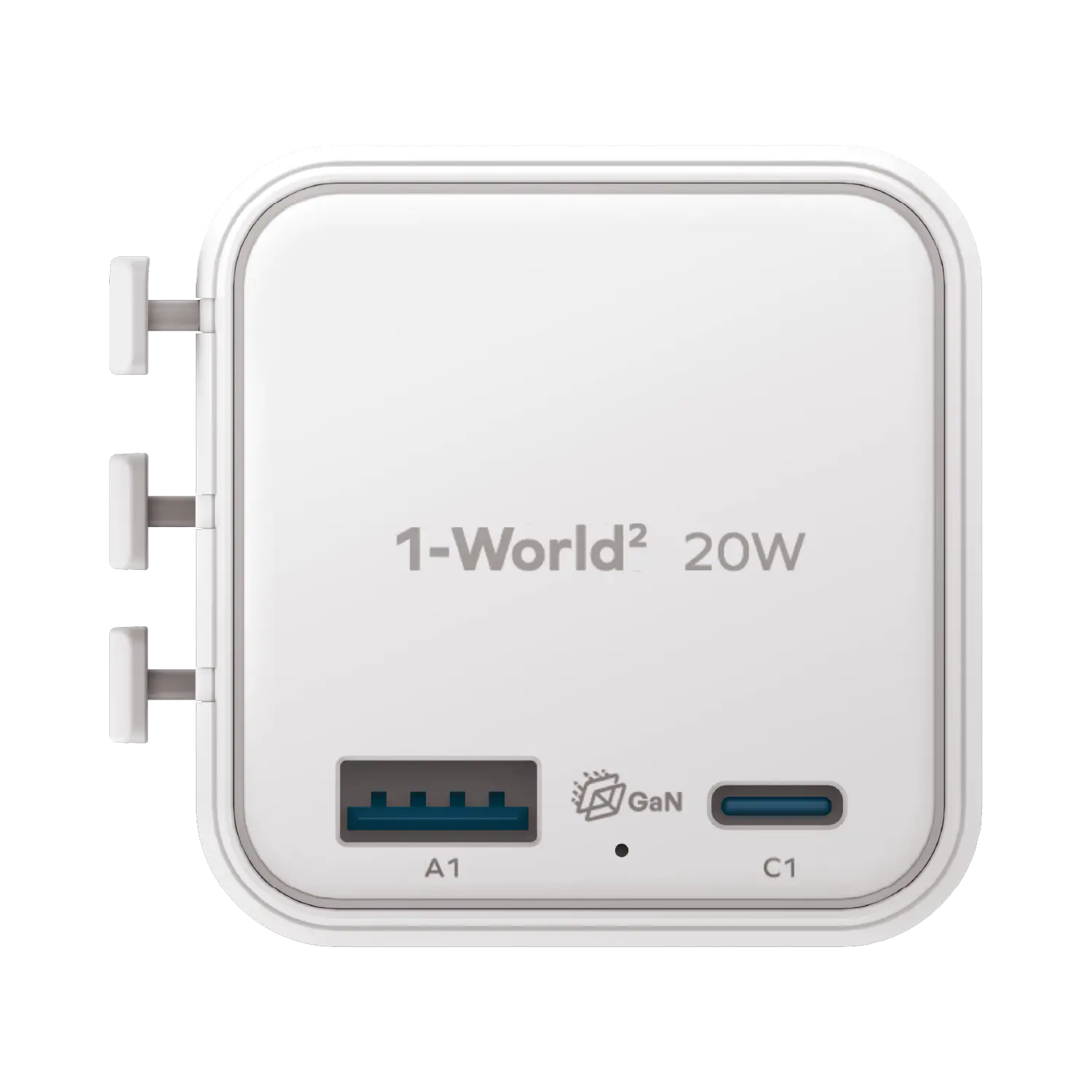 1-World²
2-Port USB-A and USB-C GaN Travel Charger 20W - Image 16