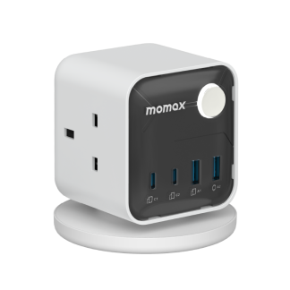 1-Charge Work Flow 3-Outlet GaN Power Cube 25W with USB Ports