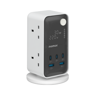 1-Charge Work Flow 6-Outlet GaN Power Tower 35W with USB Ports